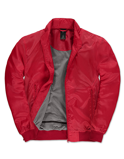B&C COLLECTION - Men´s Jacket Trooper - Red, Warm Grey