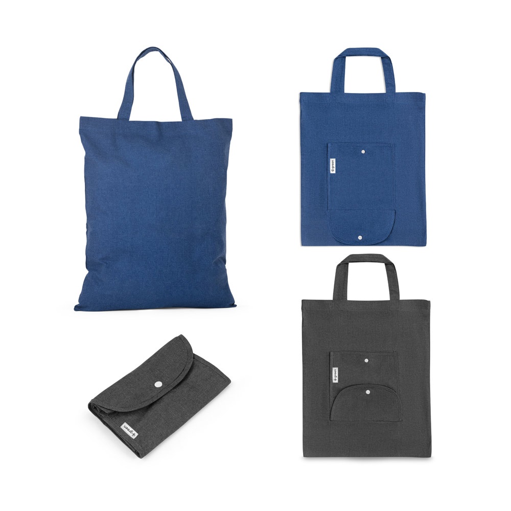 SIENA. Faltbare Tasche aus Baumwolle (50%), receycelte Baumwolle (30%) und Polyester (20% rPET) (140 g/m²)