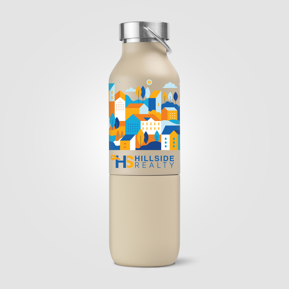 Freya Duo - 2-in-1 590 ml Recycling-Edelstahlflasche - Doppelwandig mit 325 ml Becher