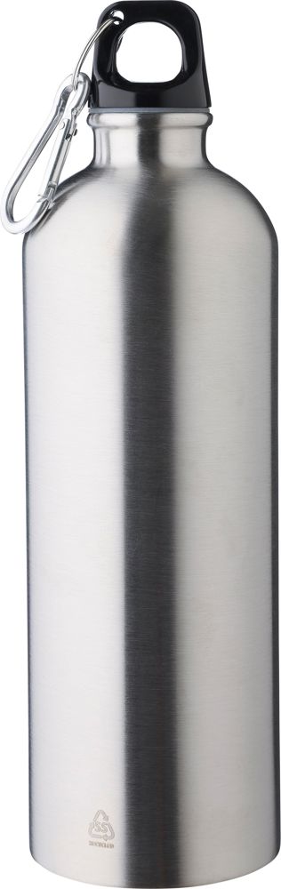 Recycelte einwandige Edelstahlflasche (750 ml) Emeric - Silber