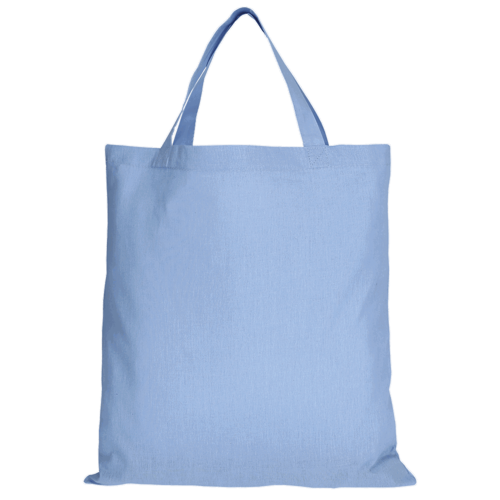 Baumwolltasche - OEKO-TEX®, ca. 140 g/m², mit zwei kurzen Henkeln - himmelblau