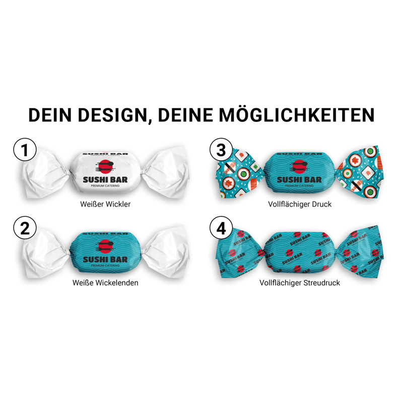 Eiskristall Bonbon im weißen, kompostierbaren Wickler