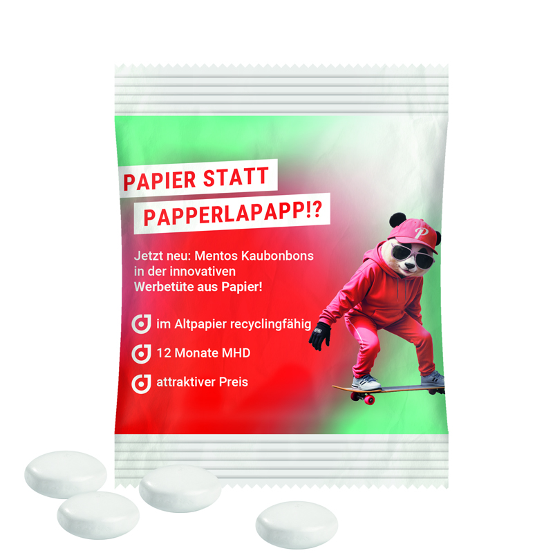 Minitüte 8 g Mentos Kaudragees - Weiß