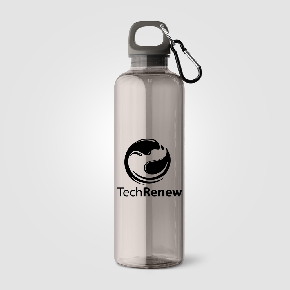 Doli Fahrradflasche mit Schraubverschluss und Karabinerclip aus rPET  – 740 ml - Schwarz (#2D2926)