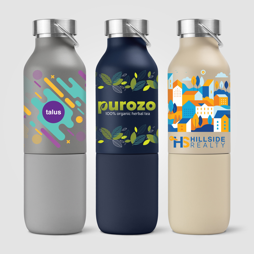 Freya Duo - 2-in-1 590 ml Recycling-Edelstahlflasche - Doppelwandig mit 325 ml Becher