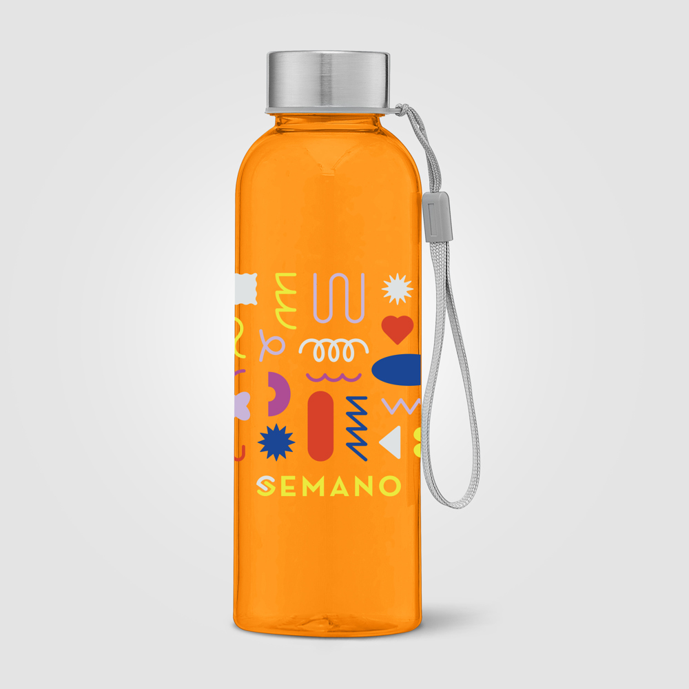 Skye - 500 ml rPET Trinkflasche mit Handschlaufe - Orange (#FF8F1C)
