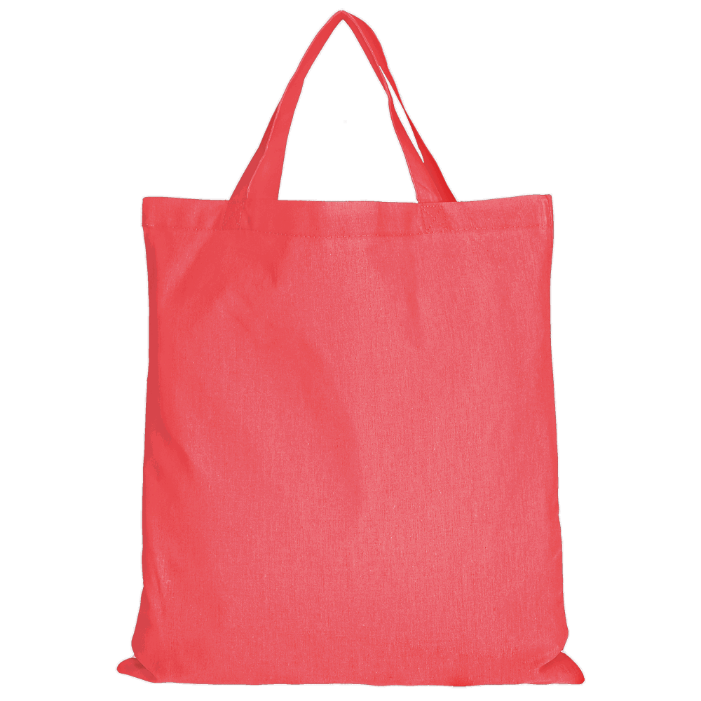 Baumwolltasche - OEKO-TEX®, ca. 140 g/m², mit zwei kurzen Henkeln - Lachs